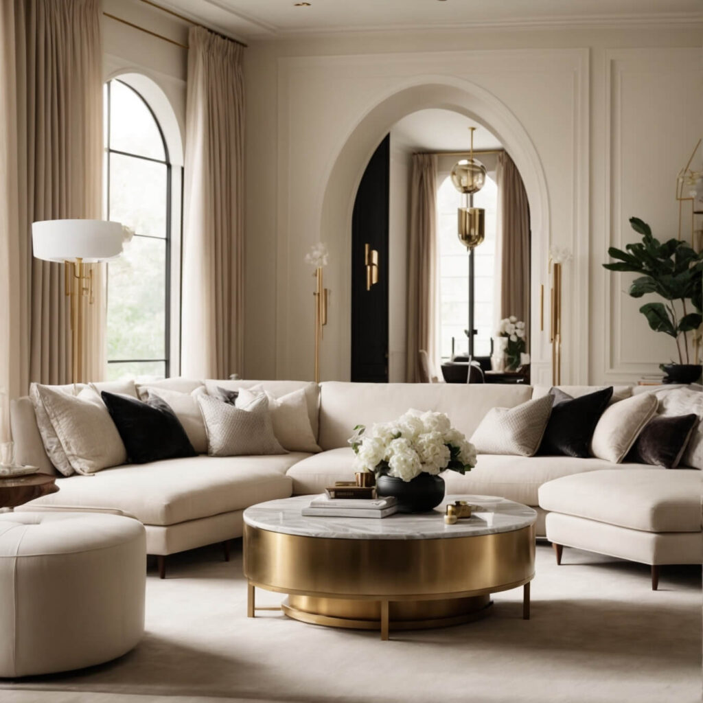 AI generated interior living room design